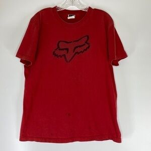 Fox Racing Red Short Sleeve Tshirt Grunge Size Large